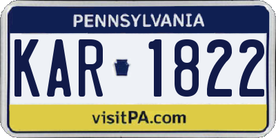PA license plate KAR1822