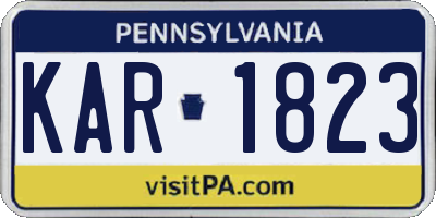 PA license plate KAR1823