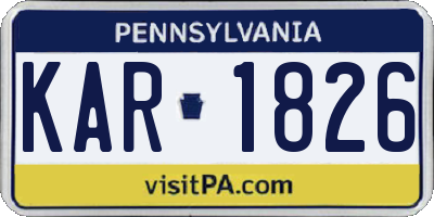PA license plate KAR1826