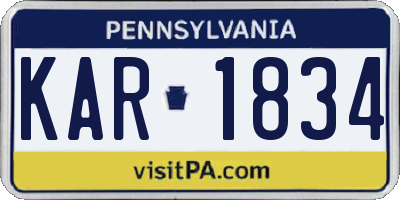 PA license plate KAR1834