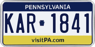 PA license plate KAR1841