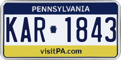PA license plate KAR1843