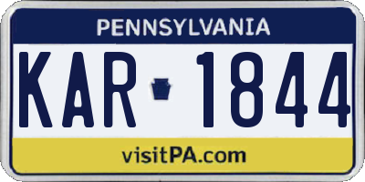 PA license plate KAR1844