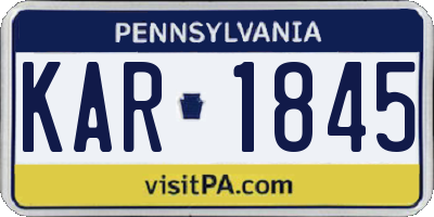 PA license plate KAR1845