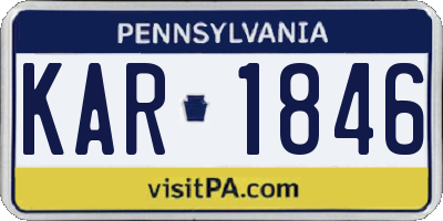 PA license plate KAR1846