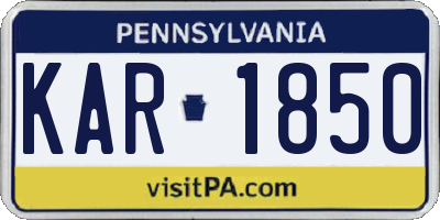 PA license plate KAR1850