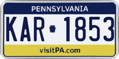 PA license plate KAR1853
