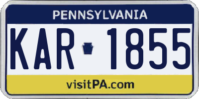 PA license plate KAR1855