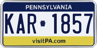PA license plate KAR1857