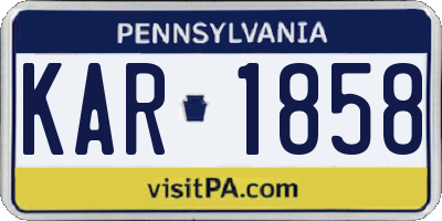 PA license plate KAR1858
