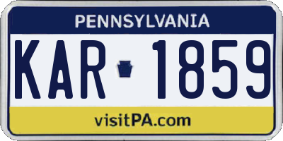 PA license plate KAR1859