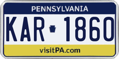 PA license plate KAR1860