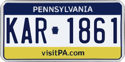 PA license plate KAR1861