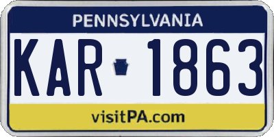 PA license plate KAR1863