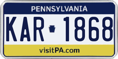 PA license plate KAR1868