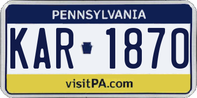 PA license plate KAR1870
