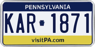 PA license plate KAR1871