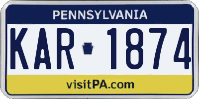 PA license plate KAR1874