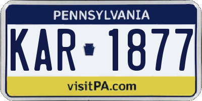PA license plate KAR1877