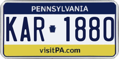 PA license plate KAR1880