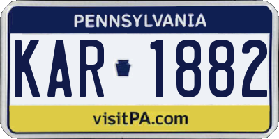 PA license plate KAR1882