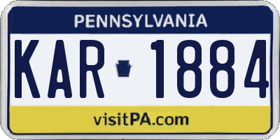 PA license plate KAR1884