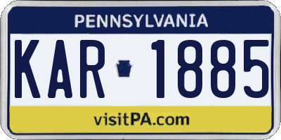 PA license plate KAR1885