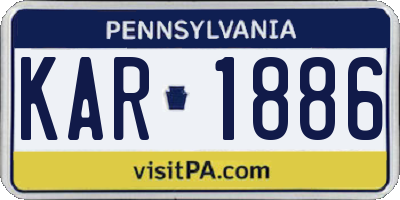 PA license plate KAR1886