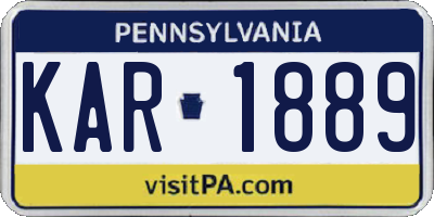 PA license plate KAR1889