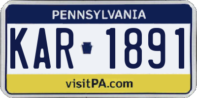PA license plate KAR1891