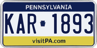 PA license plate KAR1893