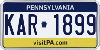 PA license plate KAR1899