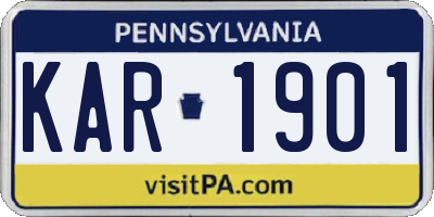 PA license plate KAR1901