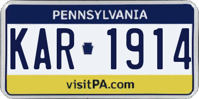 PA license plate KAR1914