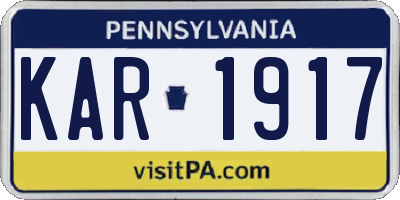 PA license plate KAR1917