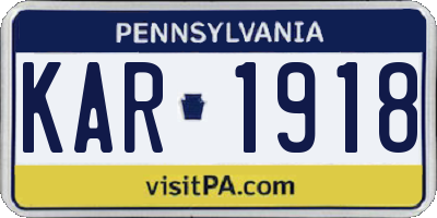 PA license plate KAR1918