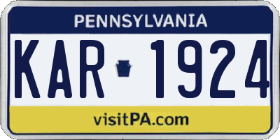PA license plate KAR1924