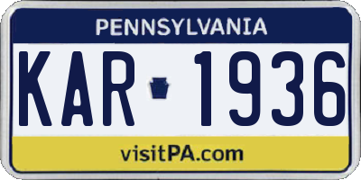 PA license plate KAR1936