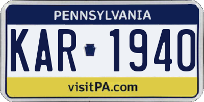 PA license plate KAR1940