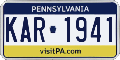 PA license plate KAR1941