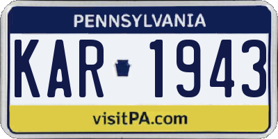 PA license plate KAR1943