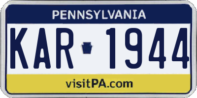 PA license plate KAR1944
