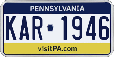 PA license plate KAR1946