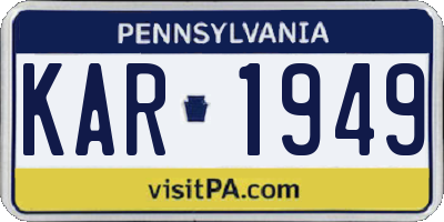 PA license plate KAR1949