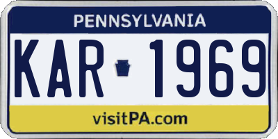 PA license plate KAR1969