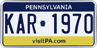 PA license plate KAR1970