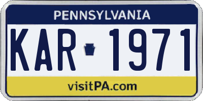 PA license plate KAR1971