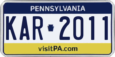 PA license plate KAR2011