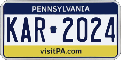 PA license plate KAR2024