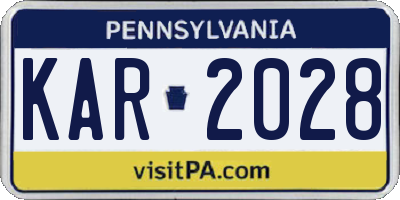 PA license plate KAR2028